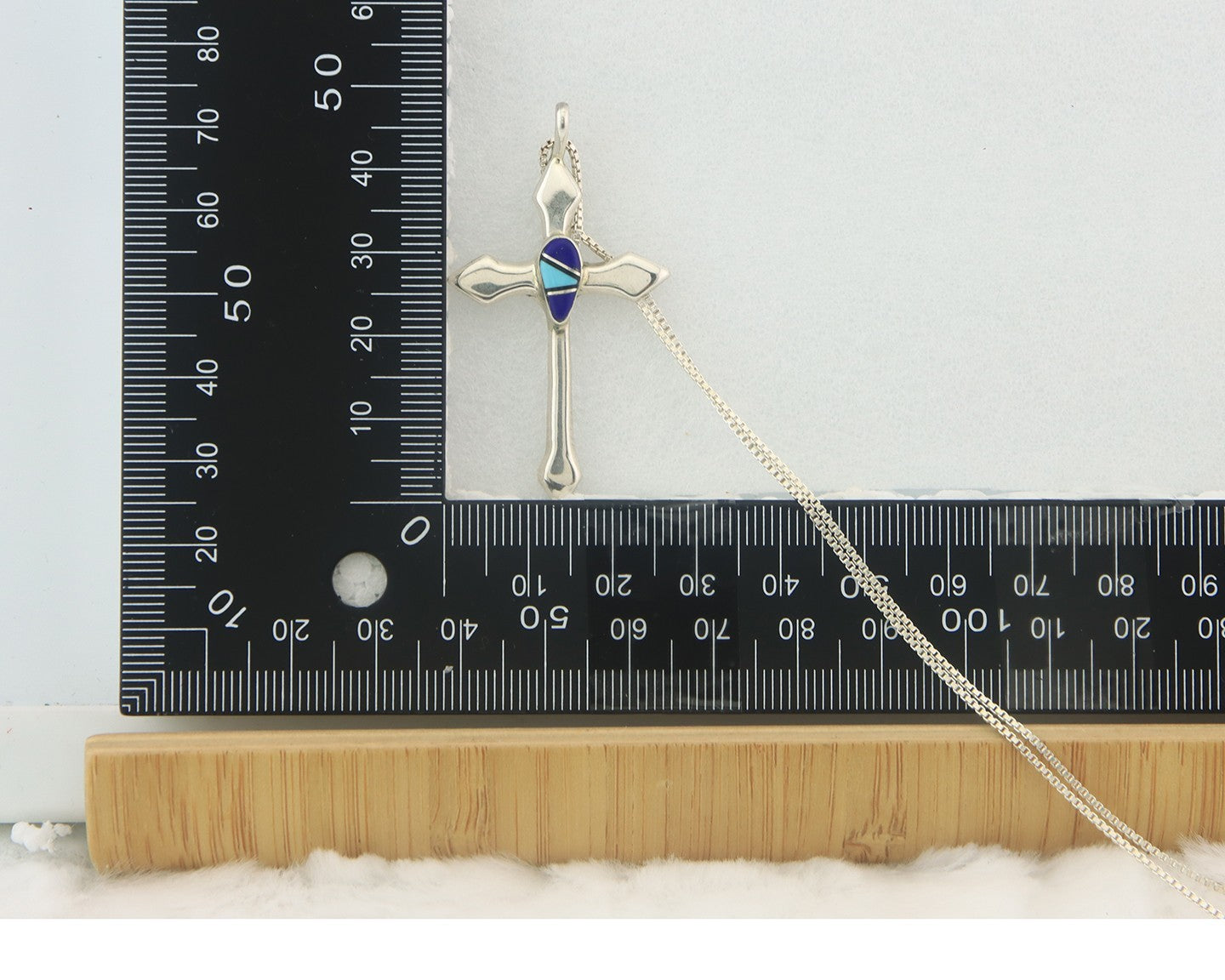 Navajo Cross Necklace Sterling Silver Authentic Natural Gemstones Signed M