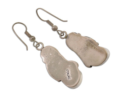 Navajo Handmade Earrings 925 Silver Natural Turquoise Native Artist C.80's