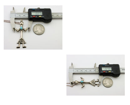 Navajo Turquoise Necklace 925 Silver Sand Cast Dancer C.80's