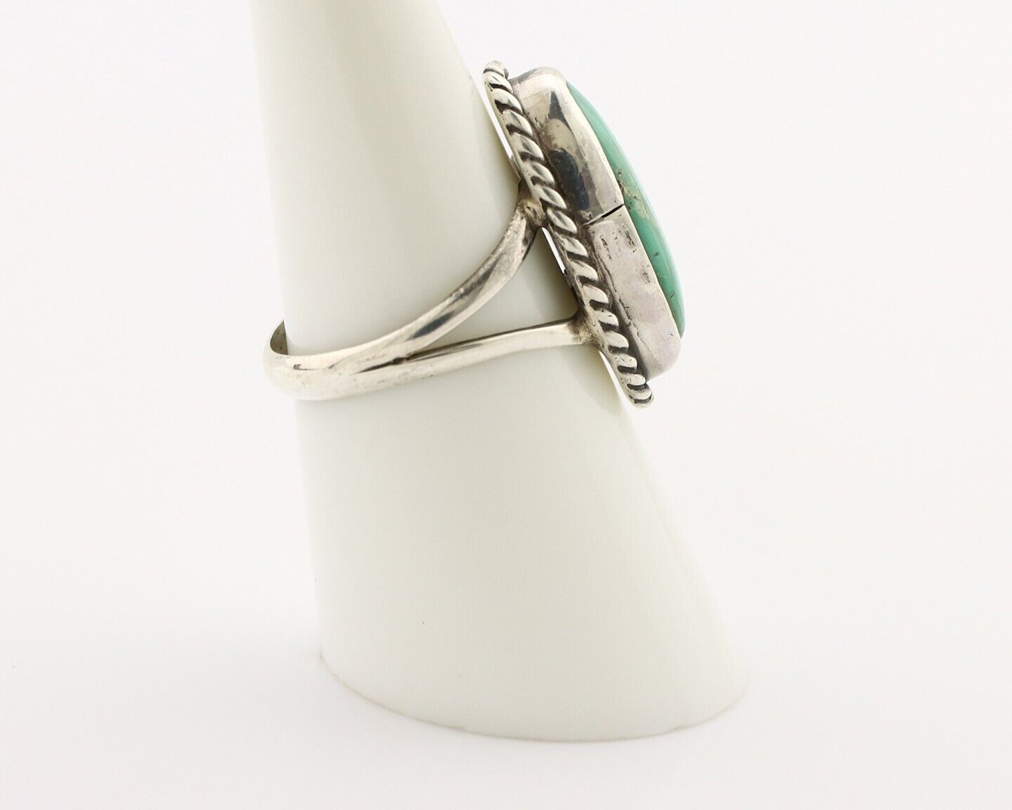 Navajo Ring 925 Silver Kingman Turquoise Artist Native American Signed C.80's