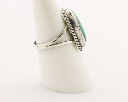 Navajo Ring 925 Silver Kingman Turquoise Artist Native American Signed C.80's