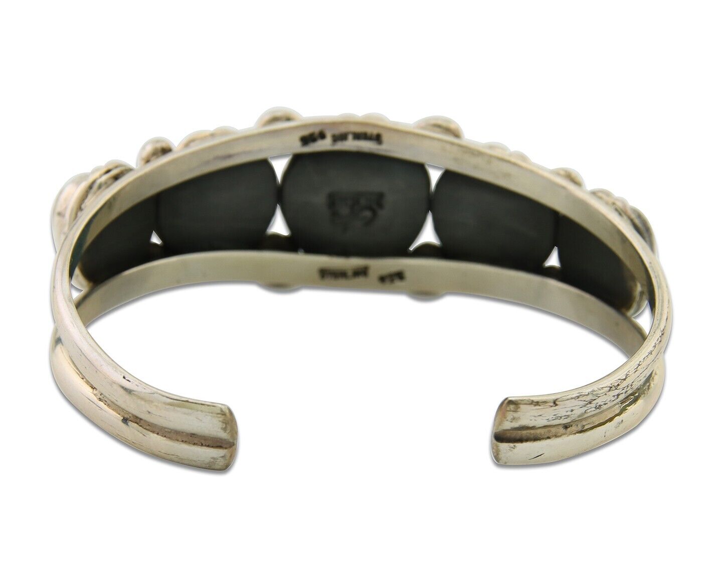 Navajo Bracelet 925 Silver Turquoise Cuff Artist Signed Gecko C.80's