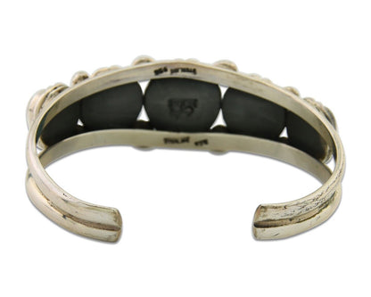 Navajo Bracelet 925 Silver Turquoise Cuff Artist Signed Gecko C.80's