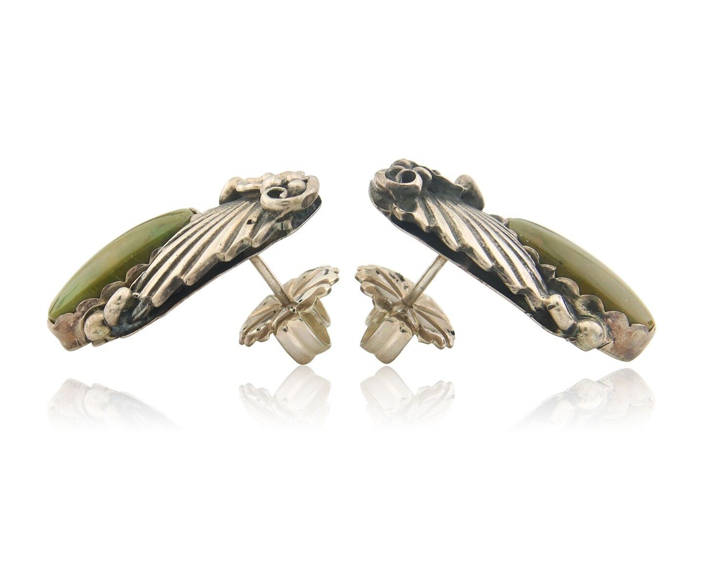 Navajo Earrings 925 Silver Natural Turquoise Native American Artist C.80's