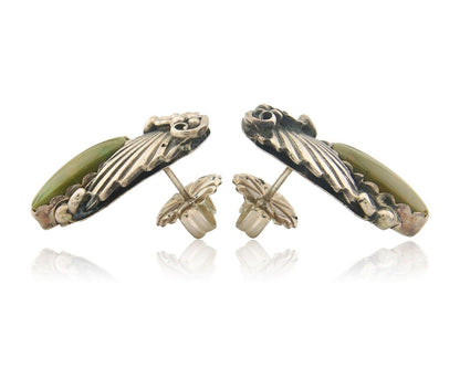 Navajo Earrings 925 Silver Natural Turquoise Native American Artist C.80's