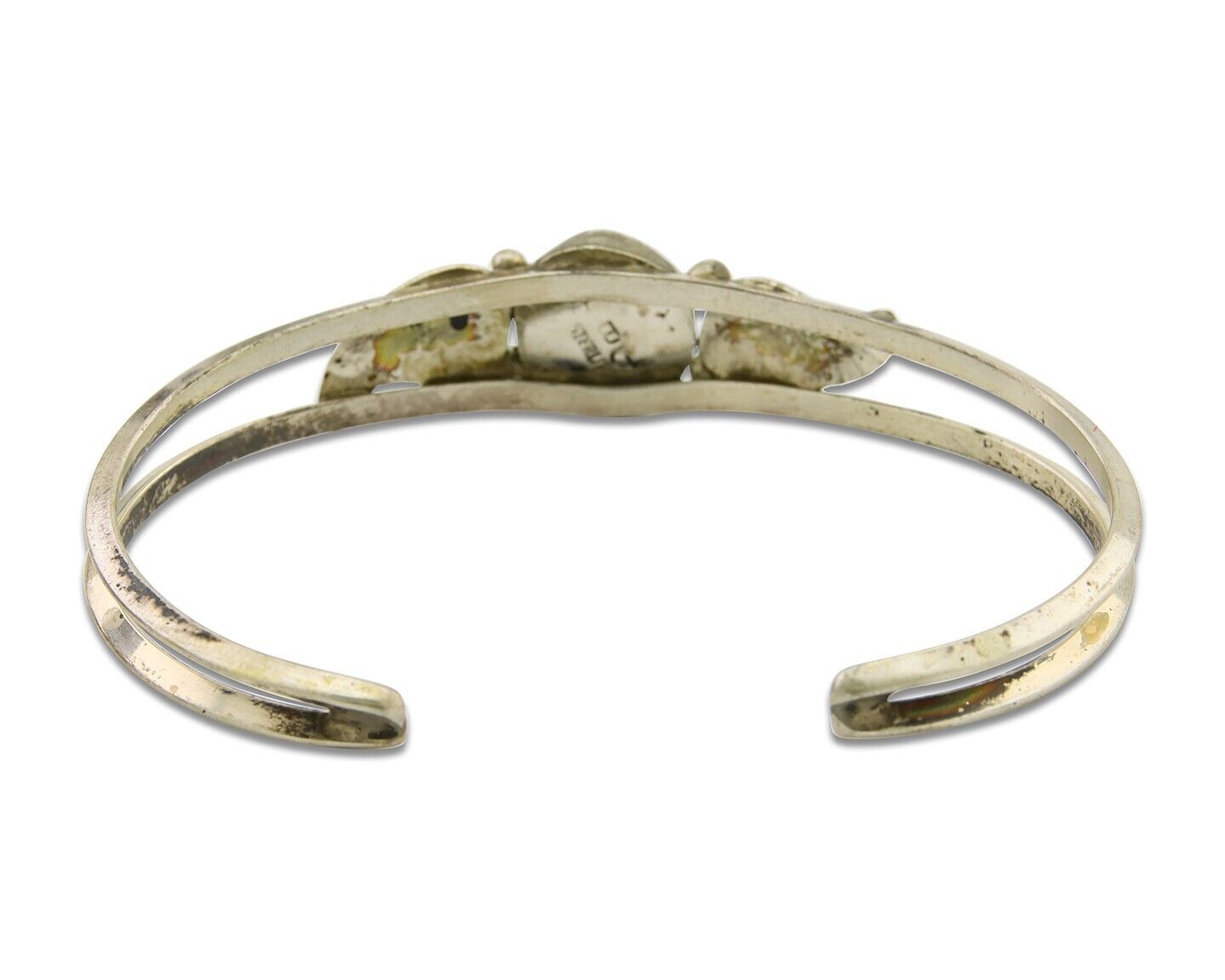 Navajo Cuff Bracelet 925 Silver Turquoise Artist Signed DB C.80's