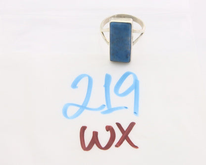 Navajo Men Ring 925 Sterling Lapis Handmade Native Artist C.80's Size 10.5