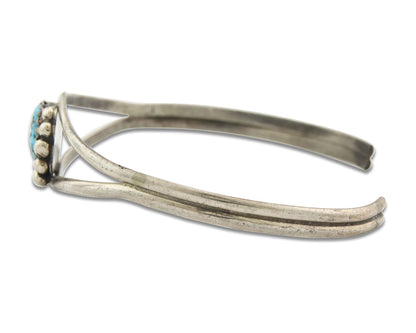 Vintage Navajo Bracelet 925 Silver Blue Turquoise Handmade Signed P