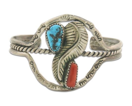 Vintage Navajo Bracelet 925 Silver Handmade Authentic Gemstone Traditional