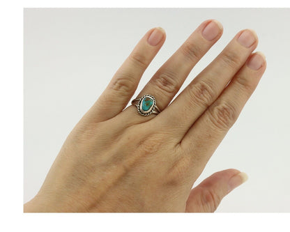 Navajo Ring .925 Silver Kingman Turquoise Native American Turquoise C.80's