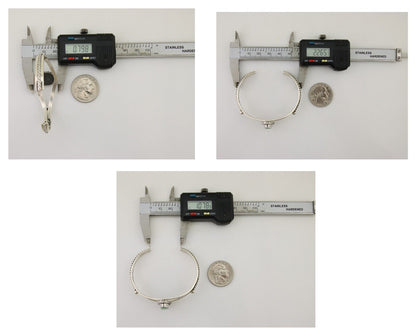 Navajo Bracelet 925 Silver Blue Turquoise Artist Signed Gecko C.80's