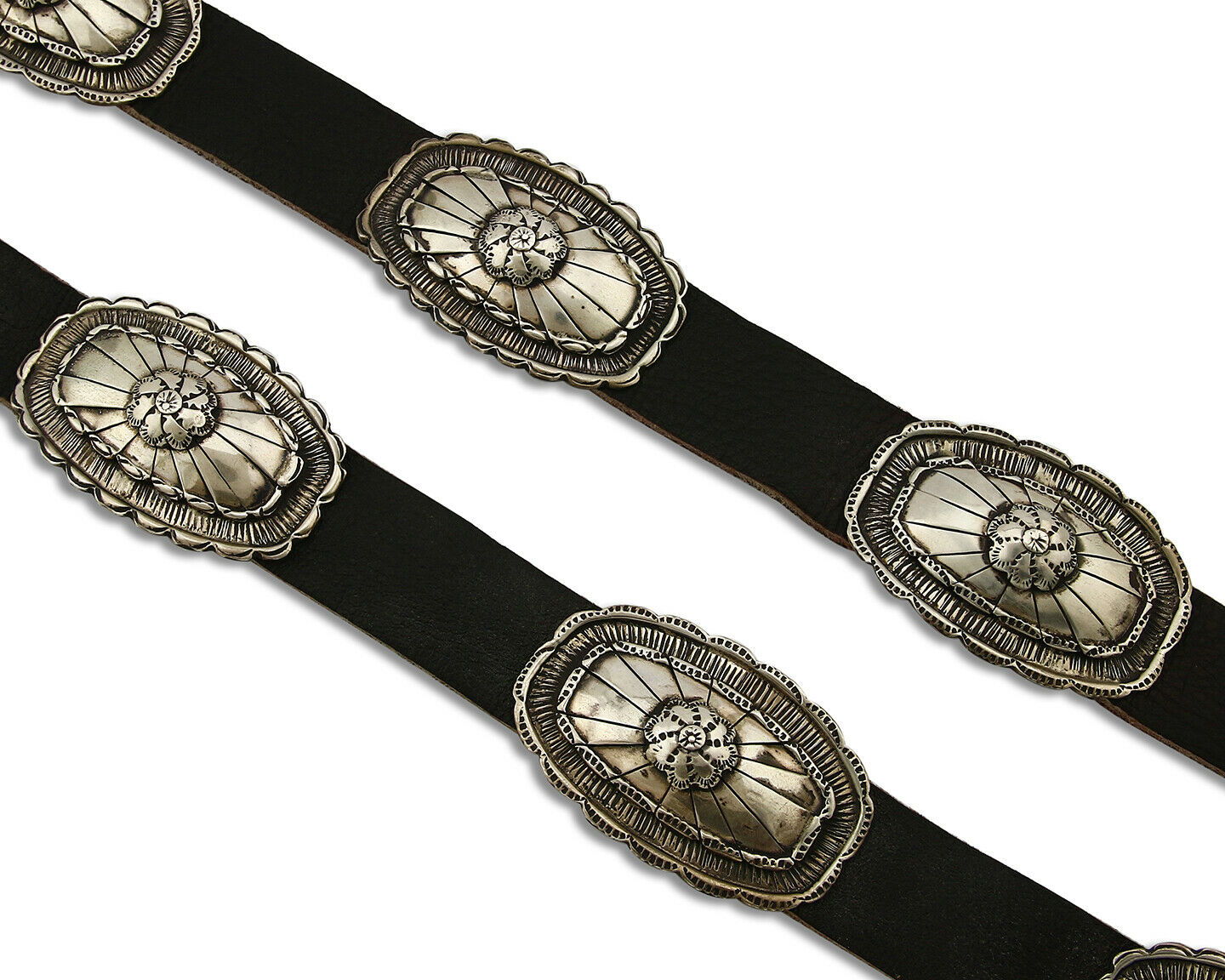 Navajo Concho Belt .925 Silver Handmade Signed Tom Willeto C.1980's