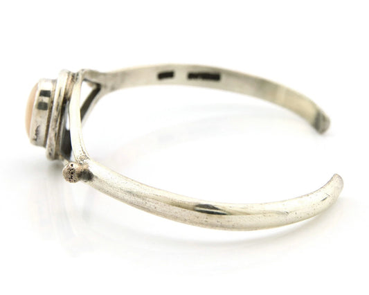 Navajo Cuff Bracelet Sterling Silver Authentic Pink Muscle Native Artist