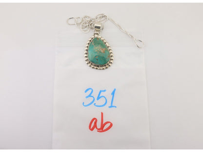 Navajo Necklace 925 Silver Natural Turquoise Signed Sunset C.85