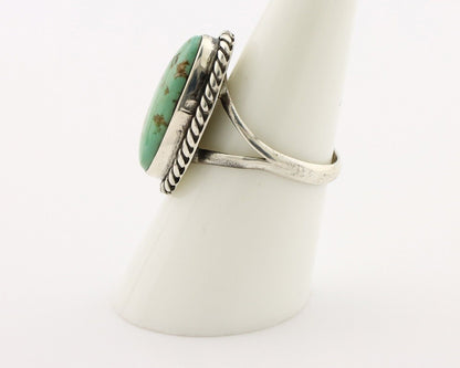 Navajo Ring 925 Silver Natural Kingman Turquoise Artist Signed M Montoya C.80's