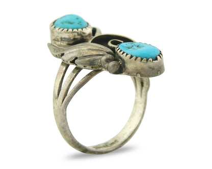 Vintage Navajo Ring 925 Sterling Silver Handmade Authentic Turquoise Size 6.0