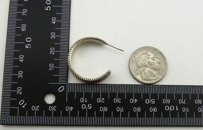 Navajo Earrings 925 Silver & Gold Handmade Artist Signed Tom Hawk C.80's