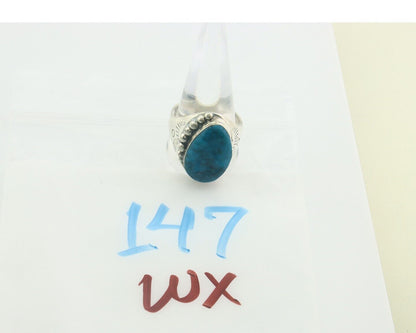 Navajo Men Ring 925 Sterling Natural Blue Turquoise Native Artist C80s Size 14.5