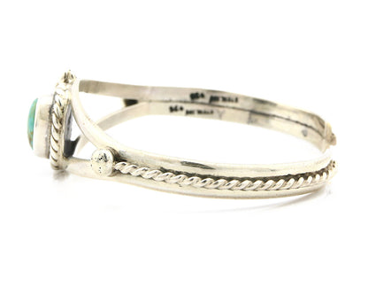 Navajo Bracelet .925 Silver Turquoise Mountain Signed Calvin Peterson C.80's