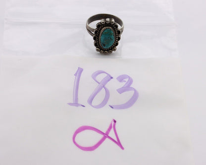 Navajo Ring 925 Silver Blue Turquoise Native American Artist C.80's