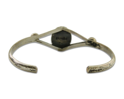 Navajo Cuff Bracelet 925 Silver Turquoise Native American Artist Handmade C.80's