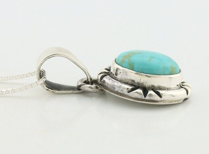 Navajo Necklace 925 Silver Arizona Turquoise Handmade Signed Gecko C.90's