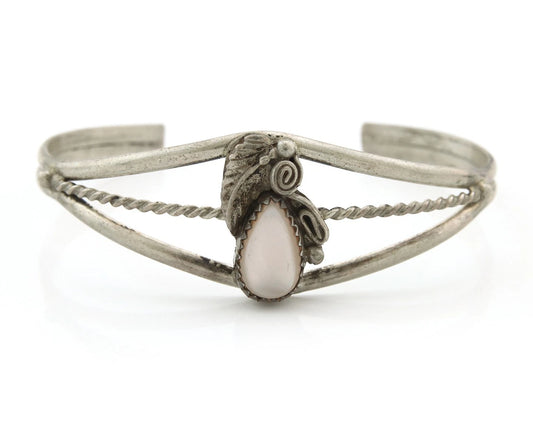 Navajo Cuff Bracelet Sterling Silver Authentic Pink Muscle Native Artist