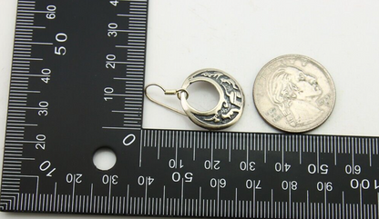 Navajo Earrings 925 Silver Dangle Pictograph Native American Artist C.80's