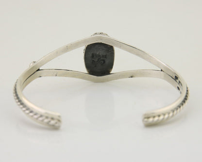 Navajo Bracelet 925 Silver Blue Turquoise Artist Signed Gecko C.80's