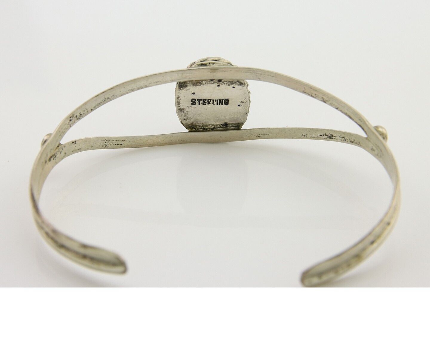 Navajo Cuff Bracelet 925 Silver Turquoise Native American Artist Handmade C.80's