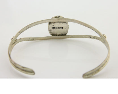 Navajo Cuff Bracelet 925 Silver Turquoise Native American Artist Handmade C.80's