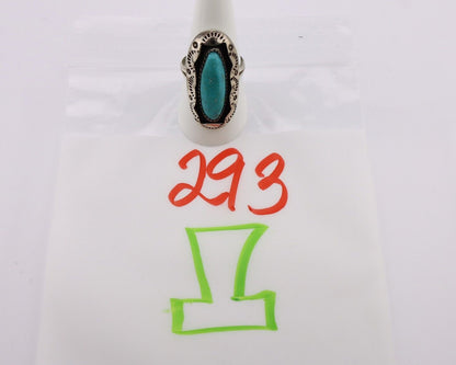 Navajo Ring 925 Silver Natural Kingman Turquoise Native American Artist C.80's