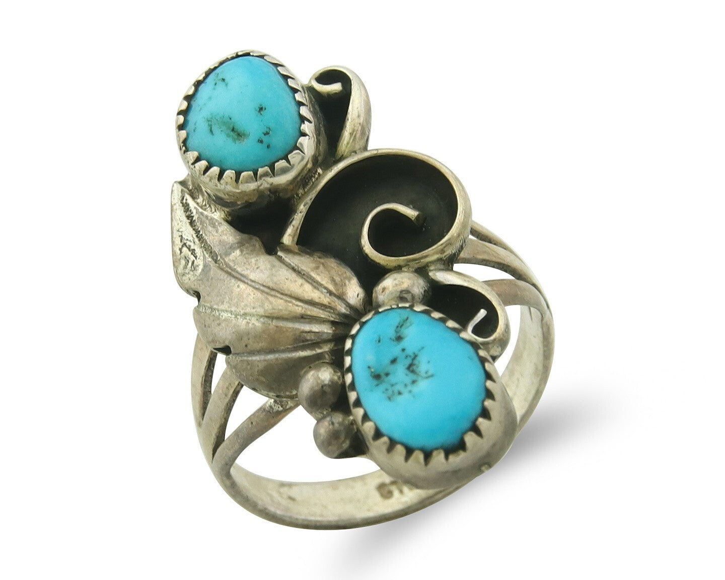 Vintage Navajo Ring 925 Sterling Silver Handmade Authentic Turquoise Size 6.0