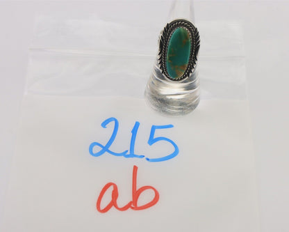 Navajo Ring 925 Silver Blue Gem Turquoise Artist Signed W Denetdale C.80's