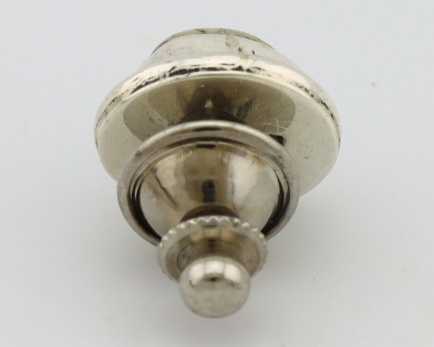 Navajo Tie Tack 925 Silver Natural Mined Turquoise Native American Artist C.80's