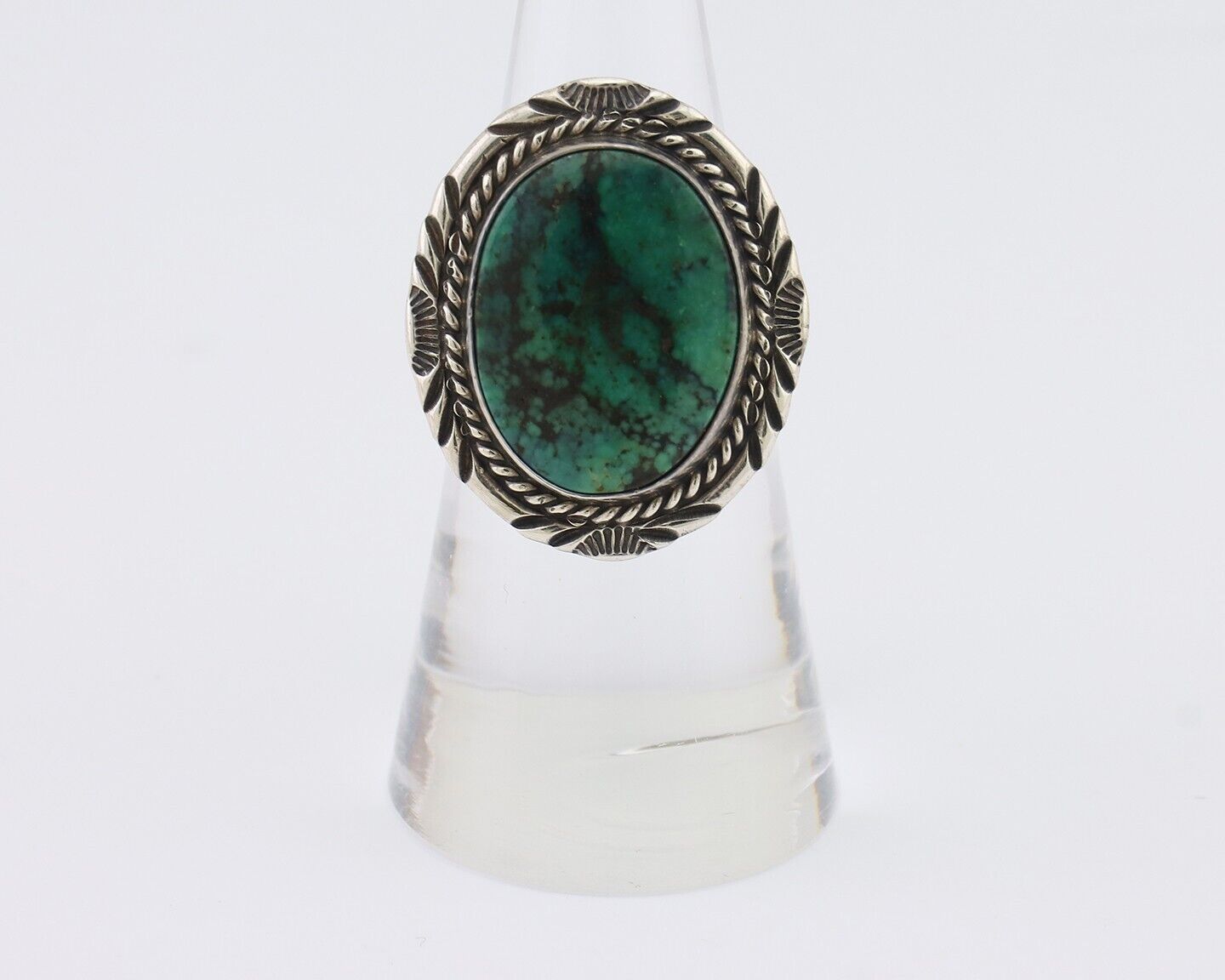Navajo Ring 925 Silver Turquoise Signed William Denetdale Size 6.5 C.80's