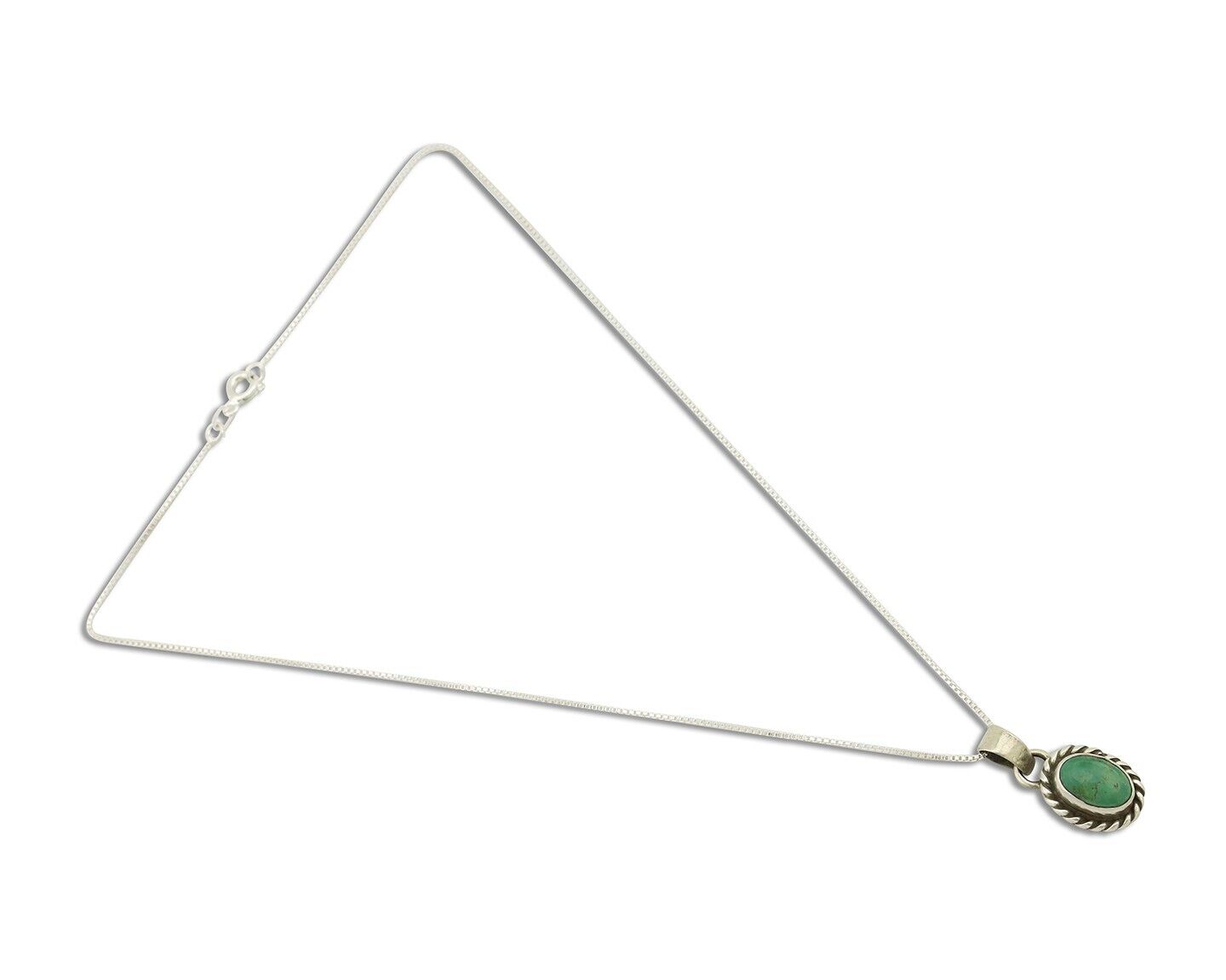 Navajo Necklace 925 Silver Natural Kingman Turquoise Native Artist C.2008
