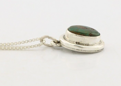 Navajo Necklace 925 Silver Natural Kingman Turquoise Native Artist C.2008