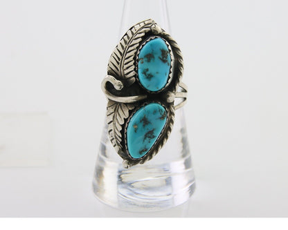 Navajo Ring 925 Silver Natural Turquoise Artist Signed Rob T Kelly C.80's