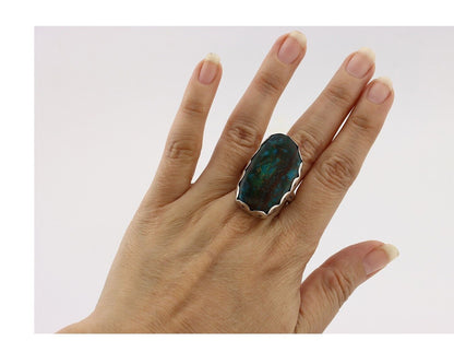 Navajo Ring 925 Silver Blue Turquoise Artist Signed Unknown Artist C.80's