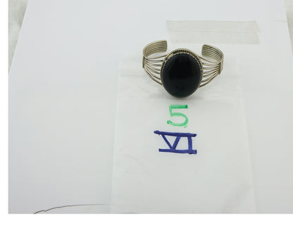 Vintage Navajo Bracelet 925 Silver Onyx Traditional Handmade Native American