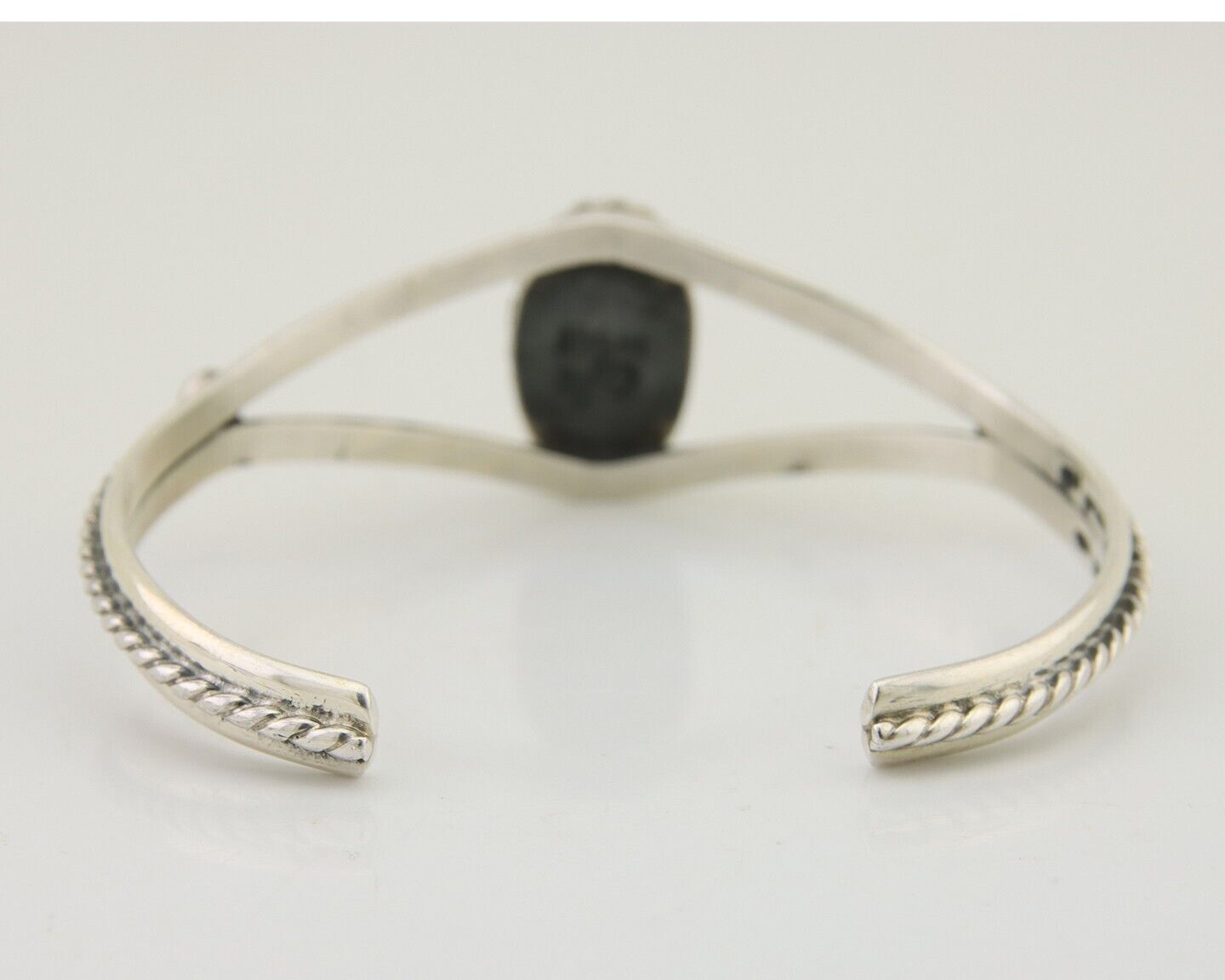 Navajo Bracelet 925 Silver Blue Turquoise Artist Signed Gecko C.80's