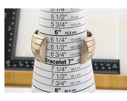 Navajo Bracelet .925 Silver Red Coral Cuff Artist Signed P Benally C.80's