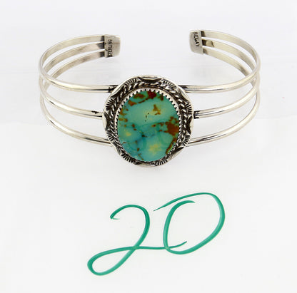 VTG Navajo Signed Begay .925 Silver & Royston Turquoise Cuff