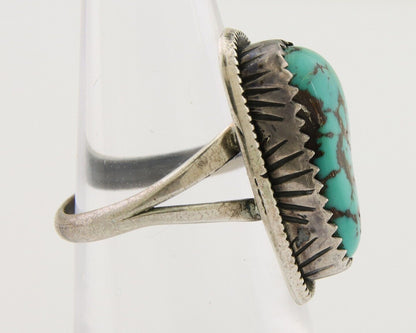 Navajo Ring 925 Silver Bisbee Turquoise Signed R Werito C.80's