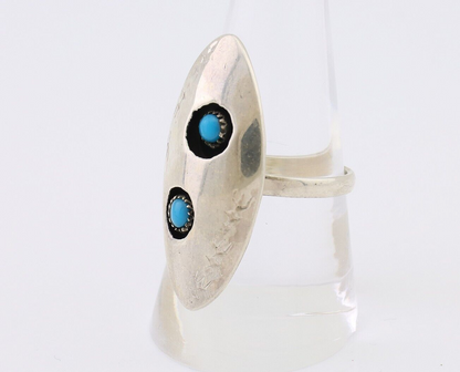 Navajo Ring 925 Silver Natural Blue Turquoise Native American Artist C.80's