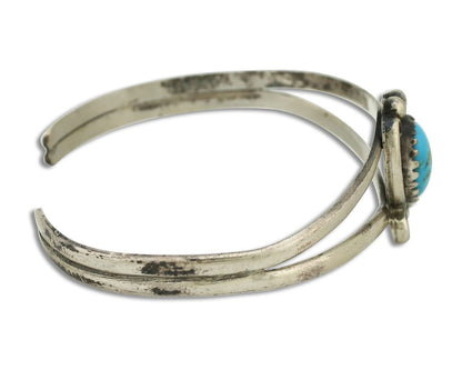 Navajo Slave Bracelet 925 Silver Arizona Turquoise Native American Artist C.80's