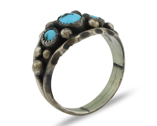 Navajo Ring 925 Silver Turquoise Artist Signed E SkyStone Creations C.80's