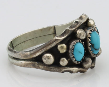 Navajo Ring 925 Silver Turquoise Artist Signed E SkyStone Creations C.80's