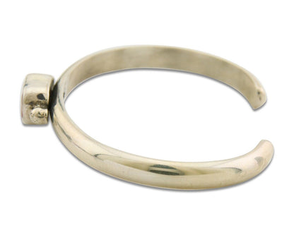 Navajo Bracelet .925 Silver Mediterranean Red Coral Cuff Native Artist C.80's